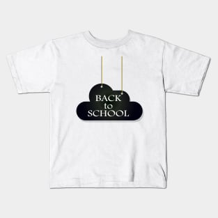 Back to School slogan. Hello School Autumn Black cloud Graphic design print Kids T-Shirt